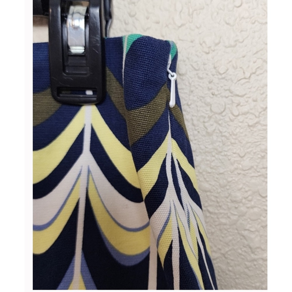 Talbots Women's Size 12 Blue Yellow Green Abstract Print Skirt - Picture 7 of 8